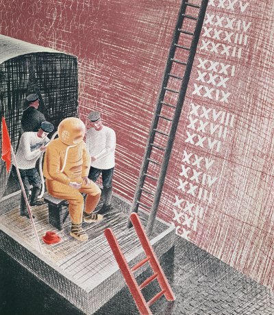 Diver Being Prepared for Descent by Eric Ravilious